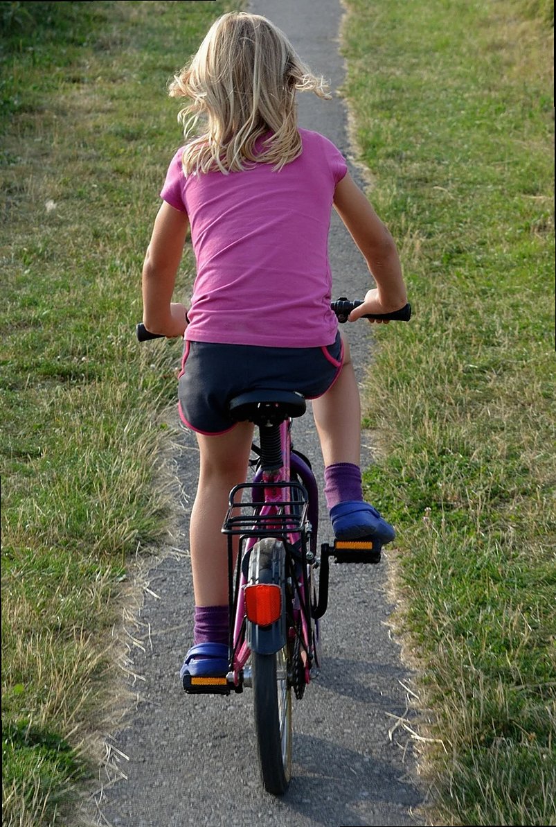 enfant, vélo, personnes, fille, indépendante